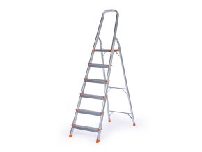 Jednostranné hliníkové schůdky, 1x6 stupňů, výška 1,27 m