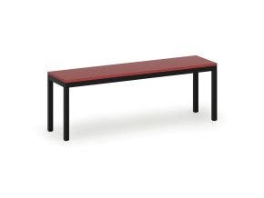 satni lavice sedak lamino delka 1200 mm cerne nohy cervena 93527