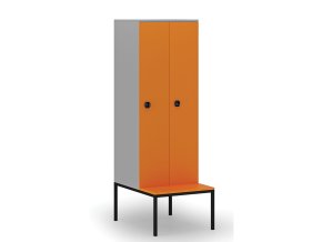 drevena satni skrinka s lavickou 2 oddily 1871 x 600 x 500 800 mm demont kodovy zamek seda oranzova 76615