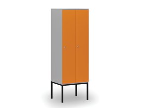 drevena satni skrinka s podnozi 2 oddily 1871 x 600 x 500 mm demont cylindricky zamek seda oranzova 76711