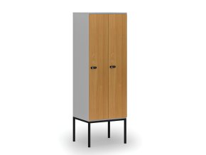 drevena satni skrinka s podnozi 2 oddily 1871 x 600 x 500 mm demont mechanicky kodovy zamek seda buk 76754
