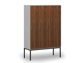 drevena satni skrinka s4 s podnozi 4 oddily 1871 x 1200 x 500 mm demont cylindricky zamek seda orech 76766