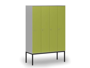 drevena satni skrinka s4 s podnozi 4 oddily 1871 x 1200 x 500 mm demont cylindricky zamek seda zelena 76768