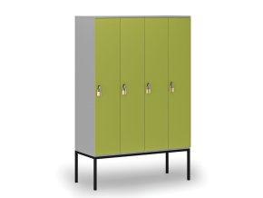 drevena satni skrinka s4 s podnozi 4 oddily 1871 x 1200 x 500 mm demont otocny zamek seda zelena 76778