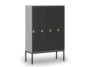 drevena satni skrinka s4 s podnozi 4 oddily 1871 x 1200 x 500 mm demont otocny zamek seda grafit 76781