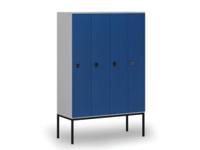drevena satni skrinka s podnozi 4 oddily 1871 x 1200 x 500 mm demont kodovy zamek seda modra 76790