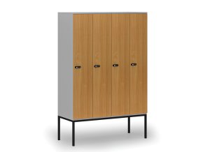 drevena satni skrinka s podnozi 4 oddily 1871 x 1200 x 500 mm demont mechanicky kodovy zamek seda buk 76804
