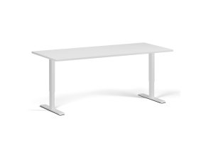 Výškově nastavitelný stůl, 180x80 cm, 1 motor, bílá podnož, bílá
