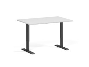 Výškově nastavitelný stůl, 120x80 cm, 1 motor, černá podnož, bílá