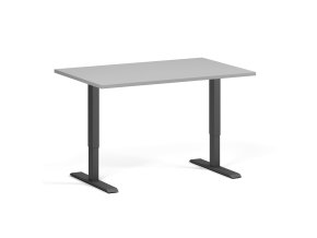 Výškově nastavitelný stůl, 120x80 cm, 1 motor, černá podnož, šedá