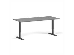 Výškově nastavitelný stůl, 180x80 cm, 1 motor, černá podnož, grafit