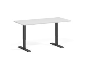 polohovaci stul se zaoblenymi rohy 160x80 cm 1 motor cerna podnoz bila 99839