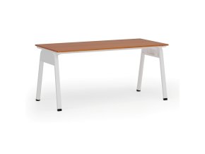 Kancelářský stůl PRIMO GAMMA, 160x80 cm, bílá podnož, třešeň
