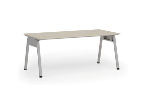 Kancelářský stůl PRIMO GAMMA, 180x90 cm, šedá podnož, bříza