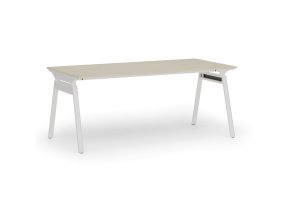 Kancelářský stůl PRIMO SIGMA, 180x90 cm, bílá podnož, bříza