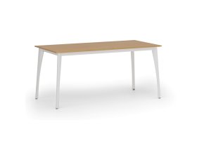Jednací kancelářský stůl PRIMO OMEGA, 160x80 cm, bílá podnož, buk