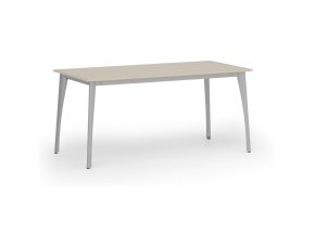 Jednací kancelářský stůl PRIMO OMEGA, 160x80 cm, šedá podnož, bříza