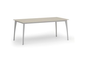 Jednací kancelářský stůl PRIMO OMEGA, 180x90 cm, šedá podnož, bříza