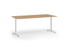 Kancelářský stůl PRIMO BETA, 180x90 cm, bílá podnož, buk