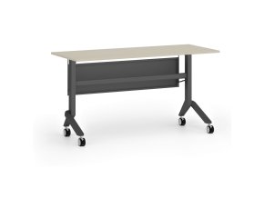 Mobilní stůl PRIMO MOVE, 140x60 cm, černá podnož, bříza