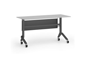 Mobilní stůl PRIMO MOVE, 140x60 cm, černá podnož, šedá