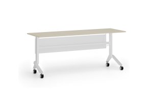 Mobilní stůl PRIMO MOVE, 180x60 cm, bílá podnož, bříza
