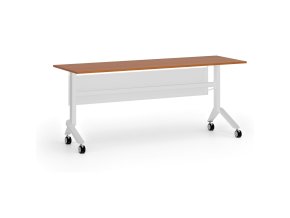 Mobilní stůl PRIMO MOVE, 180x60 cm, bílá podnož, třešeň