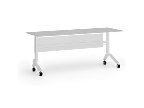 Mobilní stůl PRIMO MOVE, 180x60 cm, bílá podnož, šedá