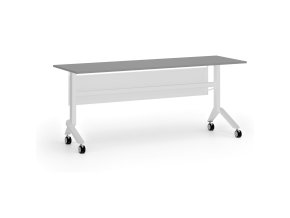Mobilní stůl PRIMO MOVE, 180x60 cm, bílá podnož, grafit