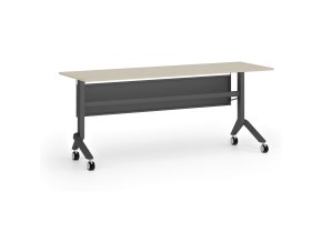 Mobilní stůl PRIMO MOVE, 180x60 cm, černá podnož, bříza