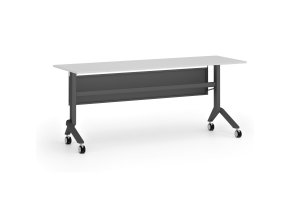 Mobilní stůl PRIMO MOVE, 180x60 cm, černá podnož, bílá
