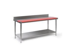 nerezovy stul s krajeci deskou 1800 x 700 x 850 mm 112010