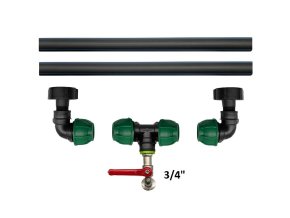 Propojení na 2 IBC s vypouštěcím kohoutem 3/4"