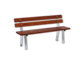 venkovni lavicka woody s operadlem nerezova 1500 mm mahagon tmavy 113530