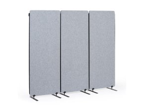 akusticky paravan delici stena 160 x 60 cm 3 ks v baleni 100 polyester spojitelne zipem seda 116469