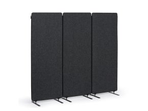 akusticky paravan delici stena 160 x 60 cm 3 ks v baleni 100 polyester spojitelne zipem grafit 116538
