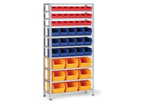 regal s plastovymi boxy basic 1730 x 850 x 300 mm 21x box a 15x box b 9x box c 120842