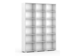 knihovna silver line 3 sloupce 2230 x 1800 x 400 mm bila 87415