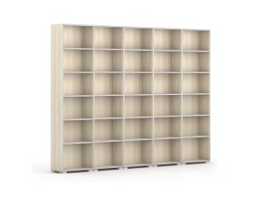 knihovna silver line 5 sloupcu 2230 x 3000 x 400 mm dub prirodni 115033