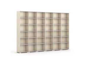 knihovna silver line 6 sloupcu 2230 x 3600 x 400 mm dub prirodni 115034