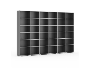 knihovna silver line 6 sloupcu 2230 x 3600 x 400 mm grafit 115058