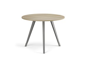 konferencni stul primo zen prumer 100 cm sedostribrna podnoz dub prirodni 122654