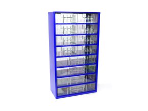 kovova skrin se zasuvkami 306 x 155 x 552 mm 8x m 4x l 129074