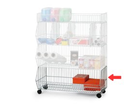 drateny hrabaci kos stohovaci s kolecky 485 x 880 x 490 mm bily 122096