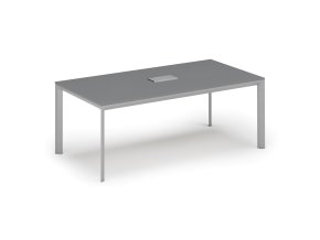 jednaci stul primo invitation 200x100 cm grafit stolni zasuvka typ vi stribrna 132429