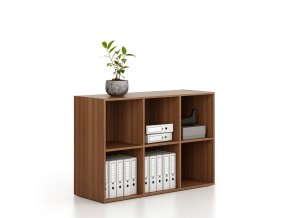 regal frame nizky 3 sloupce 881 x 1299 x 450 mm orech 78577