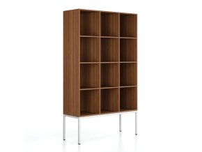 regal frame s bilou podnozi 1299 x 450 x 2185 mm orech 79655