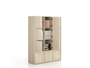 kancelarska skrin frame 12x dvere 1299 x 450 x 1735 mm push lock dub prirodni 78957