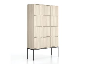 kancelarska skrin frame cerna podnoz 12x dvere 1299 x 450 x 2185 mm push lock dub prirodni 79620