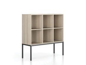 regal frame nizky s cernou podnozi 1299 x 450 x 1331 mm dub prirodni 79612